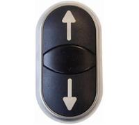Eaton Bouton-poussoir double noir avec surbrillance M22S-DDL-S (216711), Bouton + interrupteur, Blanc, Noir
