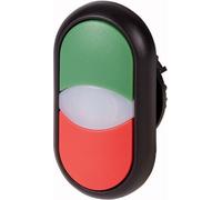 Eaton Bouton-poussoir double vert/rouge avec illuminateur M22S-DDL-GR (216699), Bouton + interrupteur, Blanc, Noir, Rouge, Vert