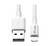 Eaton Câble de Chargement et de Données USB-A vers Lightning, Certifié MFi pour iPhone, iPad - Blanc, 2 mètres (M100-006-WH)