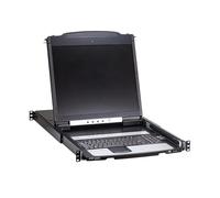 Eaton Commutateur KVM sur IP en rack 16 ports, écran LCD de 19", Cat5/Cat5e, KVM virtuel, 2 utilisateurs (1 télécommande + 1 locale), montage en rack 1U, port VGA, conforme TAA, garantie 1 an