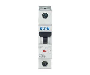 Eaton Disjoncteur Magnétique 16A, 1P, Courbe D, IP66, Automatique, Montage sur Rail DIN, 1 Unité, Normalement Ouvert, Bascule, Lame, 1 Voie, Magnétique, Cuivre, Boîte de 12