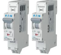 EATON DISJONCTEUR MODULAIRE PH/N - Blanc - MANETTE BLEUE - 1P+N / 20 A - COURBE C - Raccordement direct sans vis 109131 (PLGC4-C20/1N) (Lot de 2)
