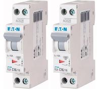 EATON DISJONCTEUR MODULAIRE PH/N - Blanc - MANETTE GRISE - 1P+N / 16 A - COURBE C - Raccordement à vis 264746 (PLG4-C16/1N) (Lot de 2)