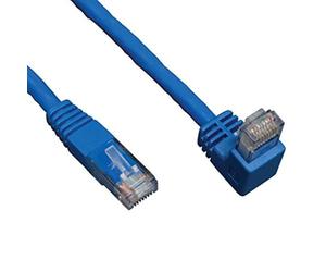 Eaton Down-Angle Cat6 Gig Molded UTP Cable, RJ45 Right-Angle Down, RJ45 Male-to-Male Cable, Blue, 5 Feet / 1.52 m (N204-005-BL-DN)
