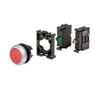 Eaton Bouton-poussoir lumineux 110932 M22-DL-R-K10LED-BVP à rappel collerette plastique 1 pc