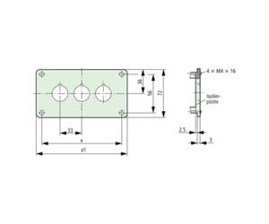 Eaton Eaton Tableau encastrable pour bouton d'arrêt d'urgence M22-E4 Quantité:1