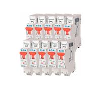 EATON 109128 PLGC4-C10/1N - DISJONCTEUR MODULAIRE PH/N - Blanc - MANETTE ORANGE - 1P+N / 10 A - COURBE C - Raccordement direct sans vis - 10 disjoncteurs