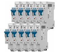 Eaton - Lot De 10 Disjoncteurs Auto 20a Plg, Ph+n, Borne à Ressort, 4,5ka (en 60898) Courbe C