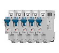 Eaton - Lot De 5 Disjoncteurs Auto 20a Plg, Ph+n, Borne à Ressort, 4,5ka (en 60898) Courbe C