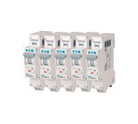 Eaton - Lot De5 Disjoncteurs Auto 16a Plg, Ph+n, Borne à Ressort, 4,5ka (en 60898) Courbe C