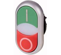 Eaton 284830 Bouton-poussoir double M22-DDLM-GR-X1/X0 collerette plastique 1 pc