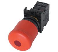 Eaton - M22-PVL-K01-230R - Bouton poussoir d'arrêt d'urgence lumineux LED 1NC de 22 mm avec traction maintenue/action de poussée maintenue, R
