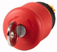 Eaton Bouton clé d'arrêt d'urgence M22-PVS refermable IP67/IP69 rouge 1 pièce