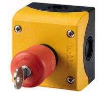 Eaton M22-PVS/KC11/IY Touche d'arrêt/d'arrêt d'urgence (Ø) 38 mm jaune, rouge 1 pc(s)