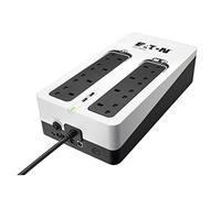 Eaton Onduleur 3S 850B - Alimentation Hors Ligne sans Interruption - 3S850B - 850VA (8 Prises BS, 2 Ports USB Type-A, Silencieux, Logiciel d'arrêt) - Interface USB (câble Inclus) - Noir et Blanc
