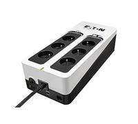 Eaton Onduleur Parafoudre 3S 550 FR - Off-line UPS - Alimentation Sans Interruption - Puissance 550VA (6 prises FR, Parasurtenseur, Silencieux) - Interface USB (câble inclus) - Noir&Blanc
