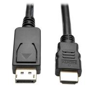 Eaton Tripp Lite Series DisplayPort 1.2 to HDMI Active Adapter Cable (DP with Latches to HDMI M/M), 4K, 6 ft. (1.8 m) - Adaptateur vidéo - DisplayPort mâle pour HDMI mâle - 1.83 m - noir -...