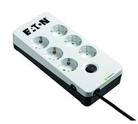 Eaton Protection Box 6 DIN Bloc multiprise avec protection contre les surtensions 6 prises Schuko Blanc