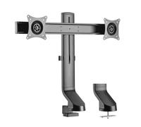 Tripp Lite Dual-Display Monitor Arm with Desk Clamp and Grommet - Height Adjustable, 17" to 27" Monitors - Kit de montage - pour 2 écrans LCD - acier - noir - Taille d'écran : 17"-27" - pinces montables, oeillet, montrable sur bureau Noir