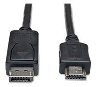 Eaton Câble adaptateur DisplayPort vers HDMI, DP vers HDMI, M/M, Résolution HD 1080P, Noir, 90cm (P582-003)