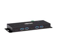 Eaton Tripp Lite Hub USB Industrial 7 Puertos - 4 USB-A + 3 USB-C 10 Gbps, Protección ESD 15 KV, Carcasa Metálica Robusta, Compatible Con Escáneres, Sensor, PC (U460-4A3C-IND)