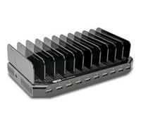 Eaton Tripp Lite Series 10-Port USB Charging Station with Adjustable Storage, 12V 8A (96W) USB Charger Output, Schuko Power Cord - Adaptateur secteur - 96 Watt - 8 A - 10 connecteurs de sortie (10 x U