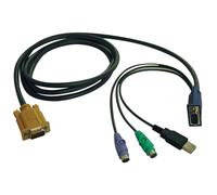 Eaton Tripp Lite Series 6ft USB / PS2 Cable Kit for KVM Switches B020-U08 / U16 & B022-U16 6' - Câble clavier / vidéo / souris (KVM) - USB, PS/2, HD-15 (VGA) (M) - 1.8 m - moulé - noir