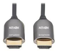 Eaton Tripp Lite Series Fiber Active Optical Cable (AOC) 8K HDMI Plenum-Rated - UHD @ 60 Hz, HDR, M/M, Black, 15 m - Ultra High Speed - câble HDMI avec Ethernet - HDMI mâle pour HDMI mâle - 15 m - noi