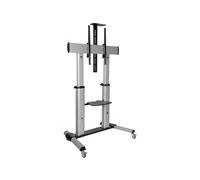 Eaton Tripp Lite Series Heavy-Duty Rolling TV Stand, Height Adjustable, 60" - 100" Screens chariot - pour écran plat/tableau blanc interactif/ordinateur portable/Blu-ray/webcam - noir, argent