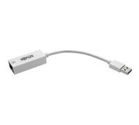 Eaton Tripp Lite Series USB 3.0 SuperSpeed to Gigabit Ethernet NIC Network Adapter RJ45 10/100/1000 White - Adaptateur réseau - USB 3.0 - Gigabit Ethernet - blanc G