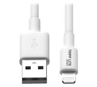 Eaton Tripp Lite Series USB-A to Lightning Sync/Charge Cable (M/M) - MFi Certified, White, 3 ft. (0.9 m) - Câble de données /d'alimentation - USB mâle pour Lightning mâle - 1 m - blanc - pour...