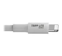 Eaton Tripp Lite Series USB-A to Lightning Sync/Charge Cable (M/M) - MFi Certified, White, 3 ft. (0.9 m) - Câble de données /d'alimentation - USB mâle pour Lightning mâle - 1 m - blanc - pour P/N: CSC