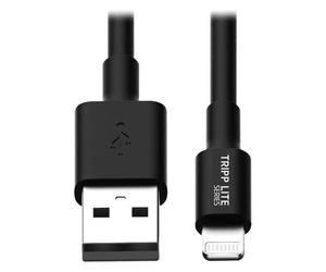 Eaton Tripp Lite Series USB-A to Lightning Sync/Charge Cable, MFi Certified - Black, M/M, 10 in. (0.25 m) - Câble Lightning - Lightning mâle pour USB mâle - 25.4 cm - noir - pour P/N: CSD32USB, CSDXB3