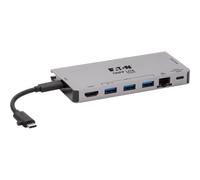 Eaton Tripp Lite Series USB C Docking Station USB Hub 4k w/ HDMI, Gbe Gigabit Ethernet, SD Card Reader, PD Charging - Station d'accueil - USB-C 3.1 / Thunderbolt 3 - HDMI - 1GbE