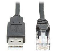 Eaton Tripp Lite Series USB Type-A to RJ45 Rollover Console Cable, M/M, Black - 10 ft. - Câble série - USB (M) pour RJ-45 (F) - 3.05 m - double blindage - USB 1.1 - noir
