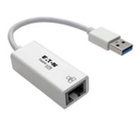Accessoire réseau Tripp.lite USB 3.0 SuperSpeed to Gigabit Ethernet NIC Network Adapter RJ45 10/100/1000 White - Adaptateur réseau - USB 3.0 - Gigabit Ethernet - blanc