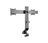 EATON TRIPPLITE Dual-Display Monitor Arm with Desk Clamp and Grommet - Height Adjustable 17p to 27p Monitors