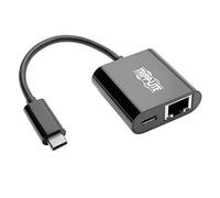 Tripp Lite Adaptateur réseau U436-06N-GB-C USB-C vers Gigabit – Chargement PD, Thunderbolt 3, Noir