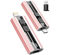 EATOP Clé USB 256 Go à double interface, aucune application requise, mémoire USB portable pour iPhone, iPad, Android, PC et Mac, stocke facilement photos, vidéos et fichiers (rose clair)