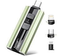 EATOP Clé USB 256 Go à double interface, aucune application requise, mémoire USB portable pour iPhone, iPad, Android, PC et Mac, stocke facilement photos, vidéos et fichiers (vert clair)