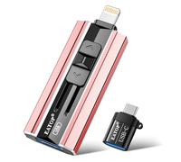EATOP Clé USB 512 Go pour iPhone et iPad - Clé USB pour sauvegarde photos et vidéos - Mémoire externe du téléphone - Aucune application nécessaire - Compatible avec iOS, Android et PC - Rose