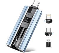 EATOP Clé USB portable 512 Go à double interface, aucune application nécessaire, pour iPhone, iPad, Android, PC et Mac - Stocke facilement photos, vidéos et fichiers (Bleu brume)