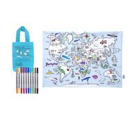 eatsleepdoodle Lot de 10 sets de table à colorier pour enfants - Thème carte du monde - 33 x 47 cm - Lavables et réutilisables
