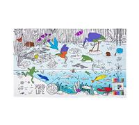 eatsleepdoodle Nappe de Coloriage sur Les Animauxde la Mare : Poissons, Grenouilles et Autres Espèces à Colorier dans Leur Habitat Naturel, Feutres Textiles Lavables Inclus
