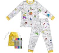 eatsleepdoodle Pyjama de coloriage confortable pour enfants avec 10 stylos lavables, Conte de fées, 4-5 ans