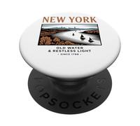 Eau ancienne et lumière agitée de New York PopSockets PopGrip Adhésif