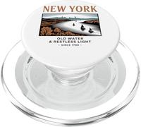 Eau ancienne et lumière agitée de New York PopSockets PopGrip pour MagSafe