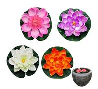 Eau Artificielle Lily Mousse Lotus Fleur étang décor pour étang Patio Jardin Piscine 4pcs
