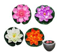 Eau Artificielle lis Mousse de Mousse Lotus Fleur décor de l'étang pour étang de Jardin de Patio 4pcs, piscines