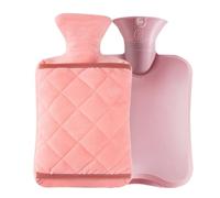 Eau chaude 1 l et 2 l avec housse en peluche - Poche chauffe-mains rechargeable pour chambre à coucher, camping et déplacement, imperméable à l'eau chaude pour étudiants et étudiants